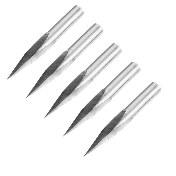 Drillpro 5pcs 6mm Shank 0.1mm Tip 15 Degree Engraving Bit CNC Tool