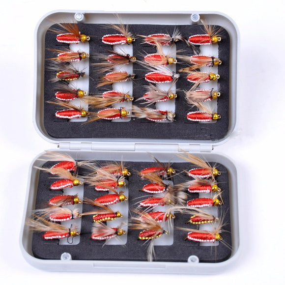 ZANLURE 40Pcs Boxed Colorful Bionic Fly Fishing Hook Bionic Lure Set Anti Insects Flies ABS Box