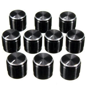 10Pcs Black Volume Control Knob For 6mm Knurled Shaft Potentiometer Rotary Knobs