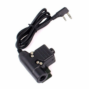 U94 PTT Cable Plug for Z Tactical Bowman Elite II HD01 HD02 Headset Earpiece for Kenwood 2Pin Radios C2112A