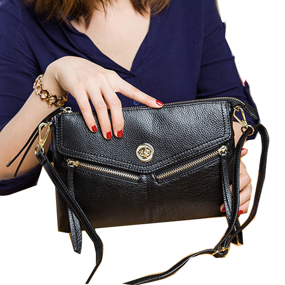 Women Vintage Genuine Leather Light Casual Crossbody  Bag Capacity Shoulder Bag