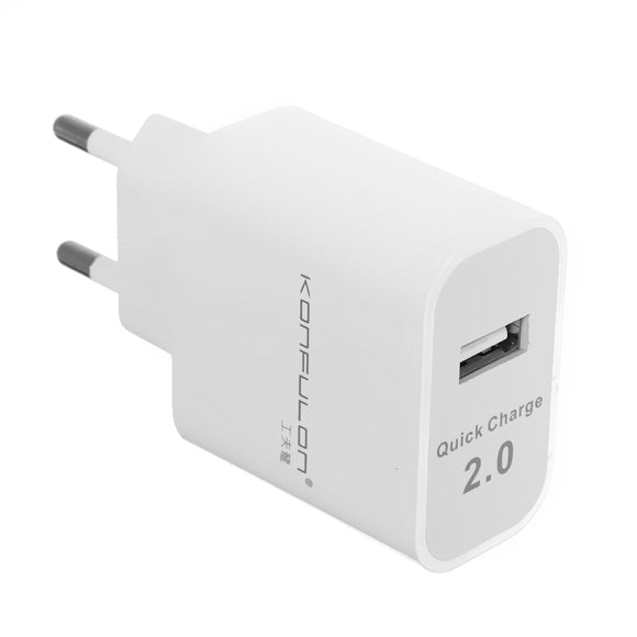 Konfulon C27 QC2.0 USB Charger EU Adpater For iphone7/7Plus Samsung S8 Xiaomi mi5 mi6 Redmi Note4