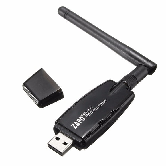 ZAPO W60-2DB 300Mbps Wireless USB WiFi Network Card LAN Adapter Dongle for PC Laptop with Antenna