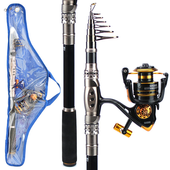 ZANLURE 2.7m/3.3m 3000 Reel Carbon Telescopic Fishing Rod Reel Combo Sea Fishing Suit