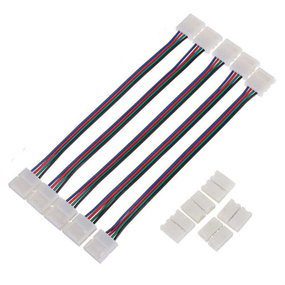 5pcs 8mm 4pin SMD 3528 Double Head Connector Cable For RGB LED Strip Light Lamp