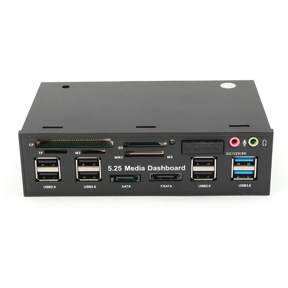 5.25 Inch USB3.0 Multifunctional SD TF Card Reader SATA USB Hub Audio Front Panel Media Dashboard