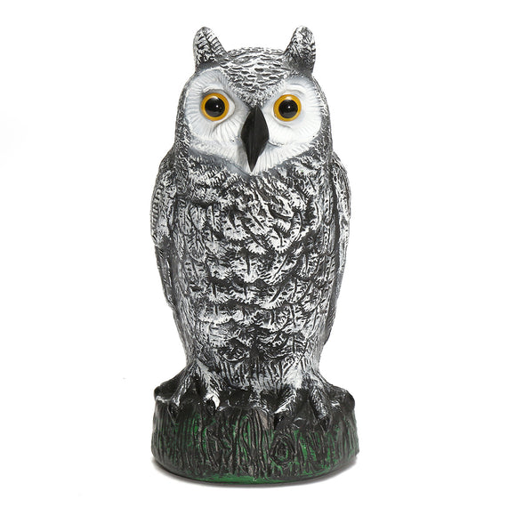 Plastic Standing Fake Owl Hunting Decoy Deterrent Scarer Repeller Garden Decor