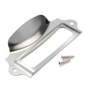Silver Kitchen Drawer Cupboard Label Pull Cabinet Frame Handle Name Card Holder