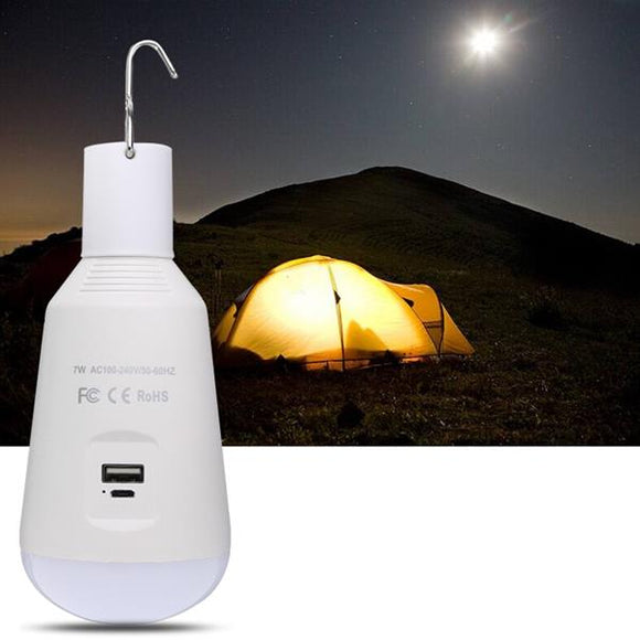 E27 7W Multi-functional Portable LED Camping Emergency Hiking Tent  Lantern Light Bulb AC100-240V