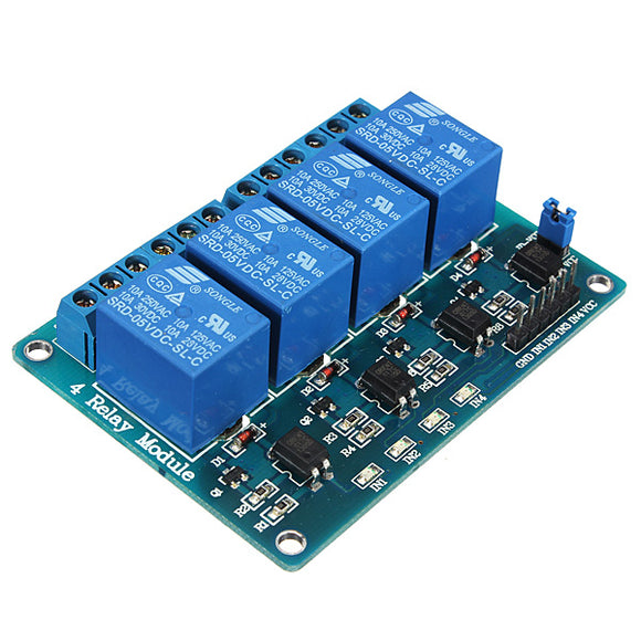 Geekcreit 5V 4 Channel Relay Module For Arduino PIC ARM DSP AVR MSP430 Blue