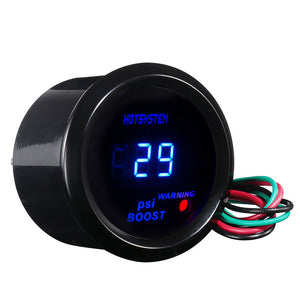 2 Inch 52mm Black Cover Car Universal Digital Blue LED PSI Turbo Boost Gauge Meter