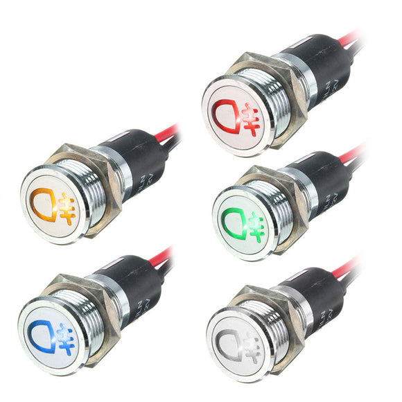 12V 14mm LED Dash Panel Indicator Lamp Warning Light