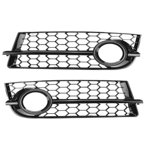 Front Fog Light Lamp Grille Grill Cover Honeycomb Hex RS Style Glossy Black For Audi TT 8J 2006-2014