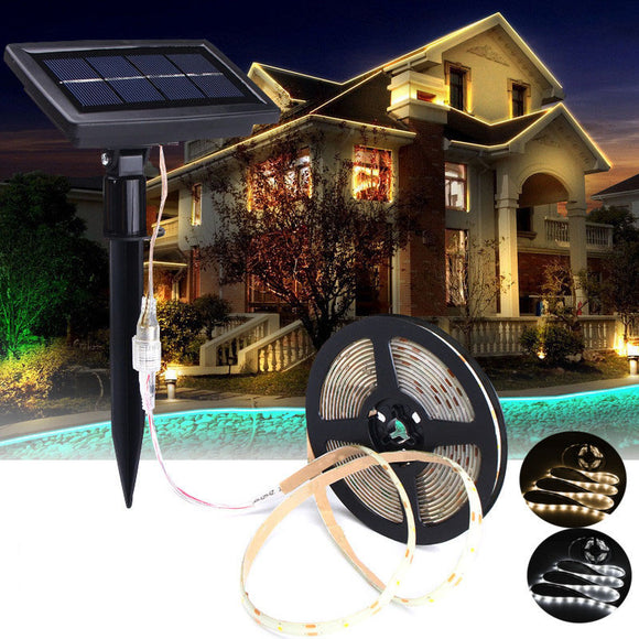 5M SMD2835 Waterproof Solar Powered LED Strip Light for Christmas Outdoor Garden Decor DC12V