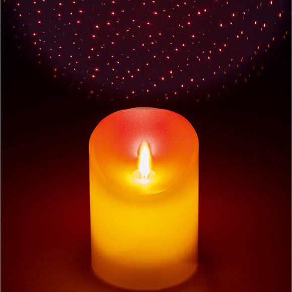 LED Flameless Electronic Candle Light Star Laser Projection Night Lamp for Party Festival