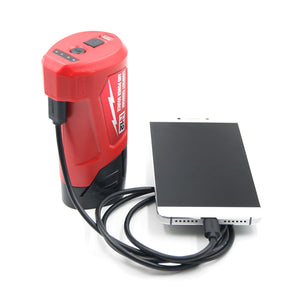 USB Charger Adapter Power Source For Milwaukee 48-59-1201 M12 N12 12V Battery