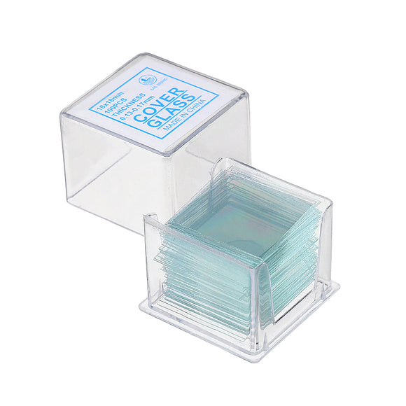100Pcs/Box 18x18mm Transparent Slides Coverslips Special Cover Glass Microscope Consumables
