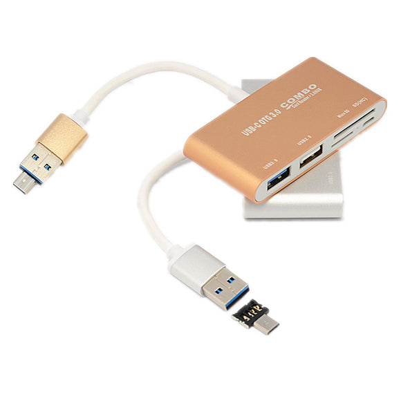 COMBO K-686 Multifunctional 2 in 1 Micro USB USB3.0 OTG COMBO HUB Micro SD TF Card Reader