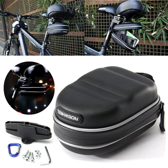 ROSWHEEL Waterproof Cycling Bicycle Bike Saddle Bag Tail Rear Bag Pouch Black