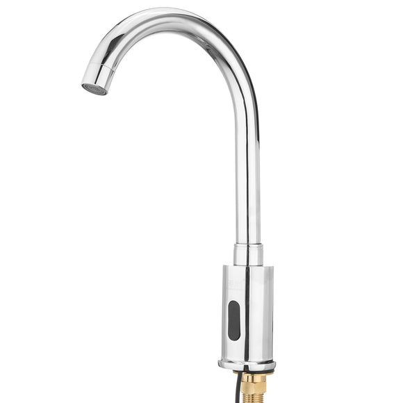 Automatic Sensor Water Tap Single Cold 360 Degree Swivel Faucet Basin Sink Mount Bathroom
