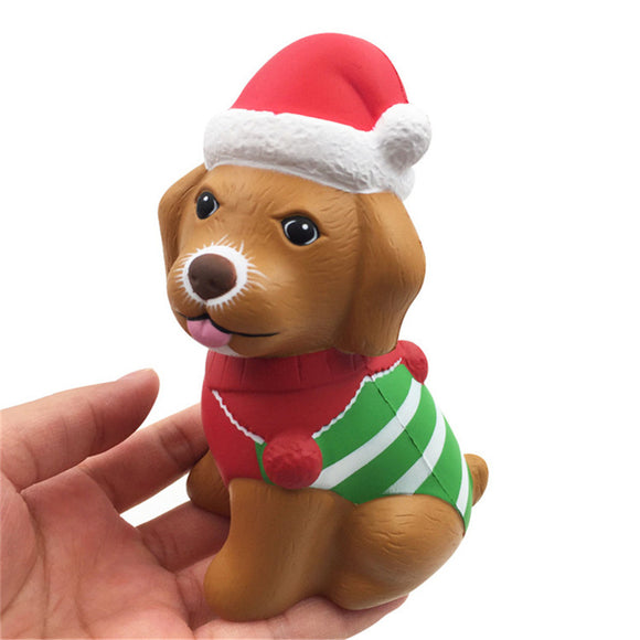 Squishyfun Christmas Puppy Squishy 13*8.5*6.5CM Licensed Slow Rising With Packaging Collection Gift