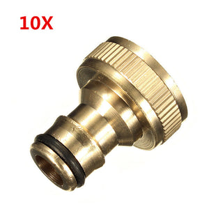 10x 3/4 brass threaded garden hose water tap fittings solid connector