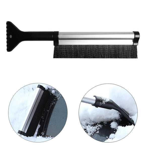 2 In 1 Aluminum Alloy Telescopic Folding Snow Removal Shovel Brush Ice Scraper Car Vehicle Tool Kit