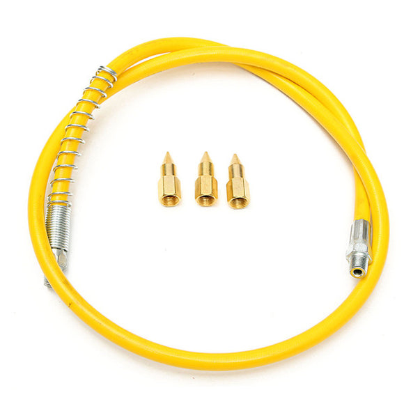 39 Inch 1m Heavy Duty Yellow Rubber Grease Gun Hose High Pressure Long Extension Whip