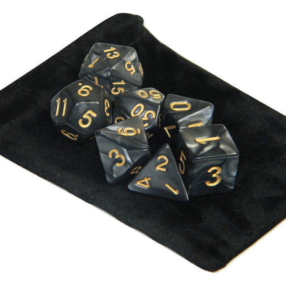 7Pcs Pearlescent Polyhedral Dice Set Role Playing Dice Gadgets With Bag