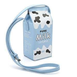 Women Fashion Cute Milk Box Crossbody Bag Casual Phone Bag