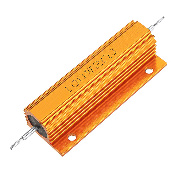 RX24 100W 2R 2RJ Metal Aluminum Case High Power Resistor Golden Metal Shell Case Heatsink Resistance Resistor