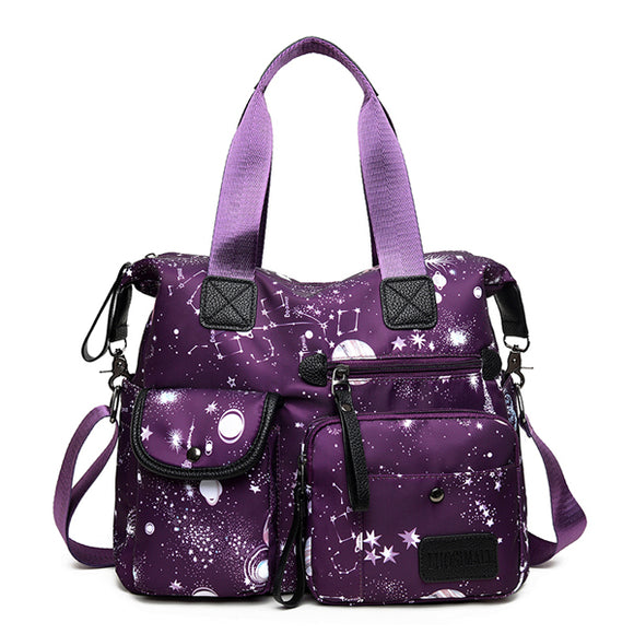 Nylon Large-capacity Starry Sky Pattern Shoulder Bag Handbag For Women