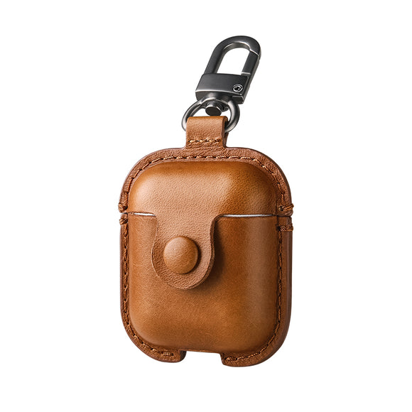 USAMS US-BH475 Earphone Bag Genuine Leather Protective Case Storage Cover for Airpods TWS Earphone