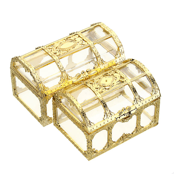 Treasure Chest Jewelry Box Crystal Gem Storage Organizer Mini Case Birthday Gifts