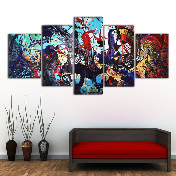 5Pcs Modern Abstract Colorful Canvas Print Paintings Home Wall Art Decor Unframed