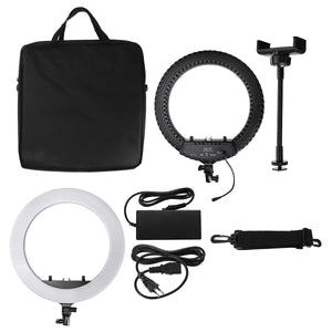 100-240V 18 inch Ring Light Mobile Phone Live Beauty Night Light + Hose Phone Clip + PTZ Stepless Dimming