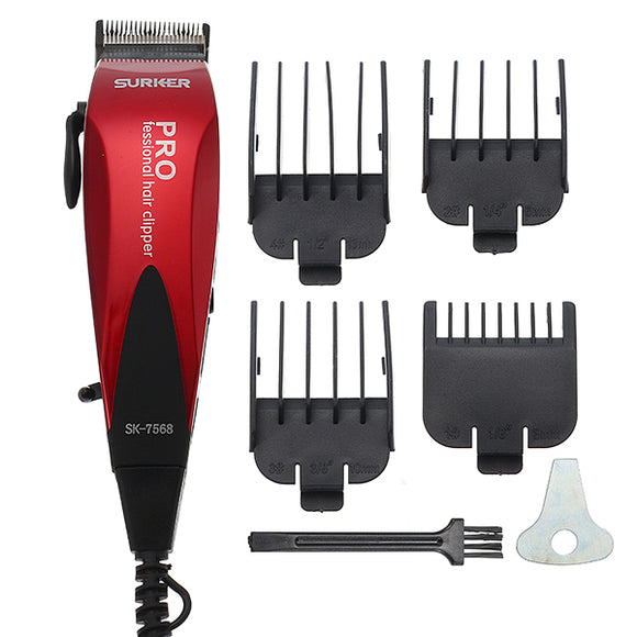 SURKER Red Pro Electric Hair Clipper Trimmer Sharp Blade Men Child Home Stylish Tools