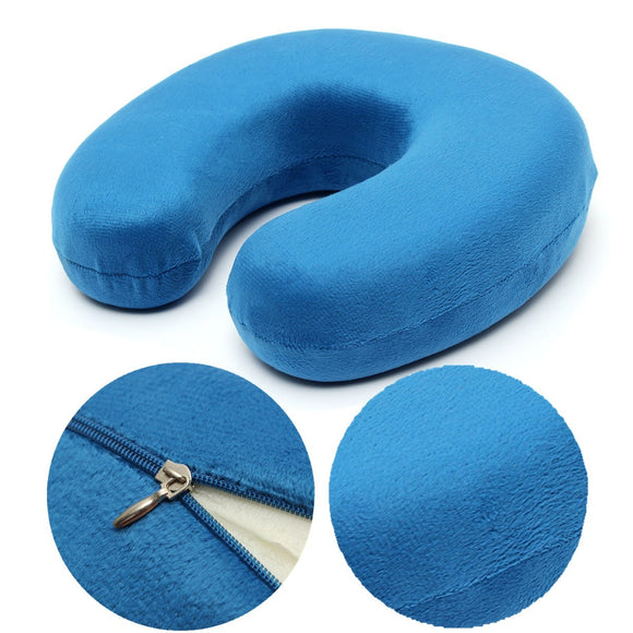 Soft Velour Memory Foam U Shaped Pillow Comfort Neck Support Car Cushion Pillow