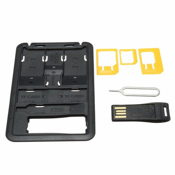 7 Storage Slots and Memory Card Read SIM Card Needle TF Card Sim Card Holder Case for iphone Samsung