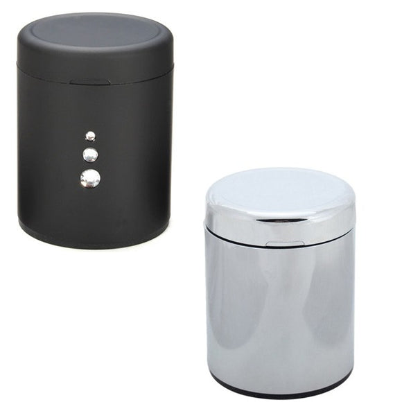 Car Ashtray Tobacco Tray Cigarette Ash Holder Cup with LED Solar Panel Black Silver for All Cars