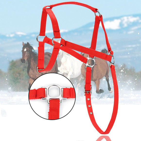 Nylon Horse Harness Halter Red Horsing Riding Adjustable For Pony Spurs Equestrian Supplies