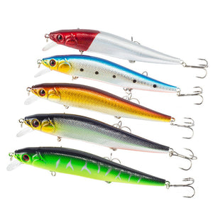 ZANLURE 5pcs/set 140mm 20.5g Minnow Fishing Lure Artificial Hard Baits Carp Fishing Baits