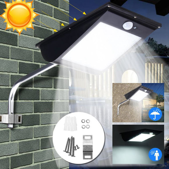 10W Waterproof 81LED Solar Light Sensor Street Light Parking Porch Dim Wall Lamp White Light