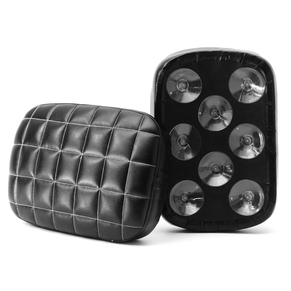 Rear Passenger Leather Pillion Seat Pad 6 Suction 8 Cups For Harley Softail Dyna Sportster