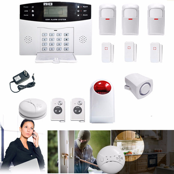 Wireless LCD GSM SMS Home Security Home Fire Alarm System Auto Dialer Sensor