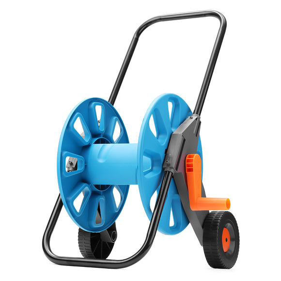 197FT Movable Garden Watering Trolley Watering Hose Pipe Cart Stand Holder Winder