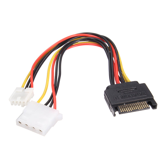 5 Pin SATA Male to IDE Large 4 Pin + Small 4 Pin Power Cable
