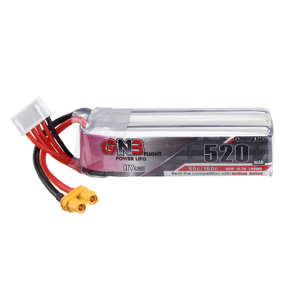 Gaoneng GNB 15.2V 520mAh 80C 4S HV 4.35V Lipo Battery for Betafpv Beta85X Whoop FPV Drone