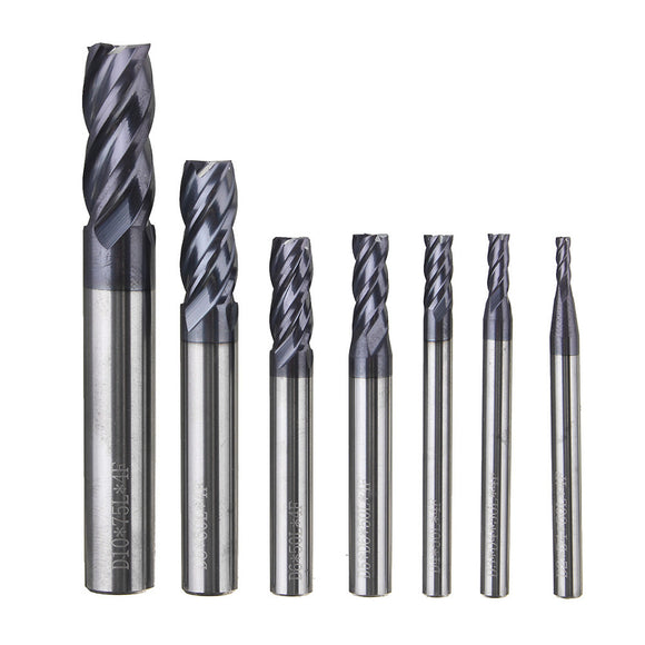 2/3/4/5/6/8/10mm Milling Cutter Tungsten Steel Coated 4 Flutes End Mill Cutter CNC Tool