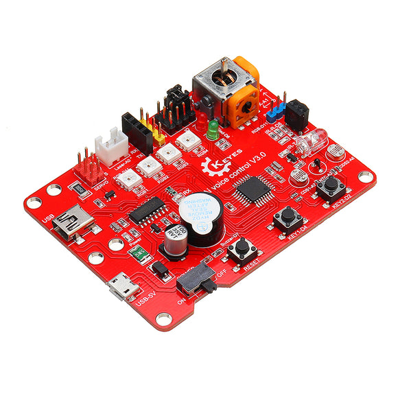 KEYES Ai Voice Control Module V3.0 CH340 ATMEGA328P-AU 5V 2A Voice Control Board For Arduino